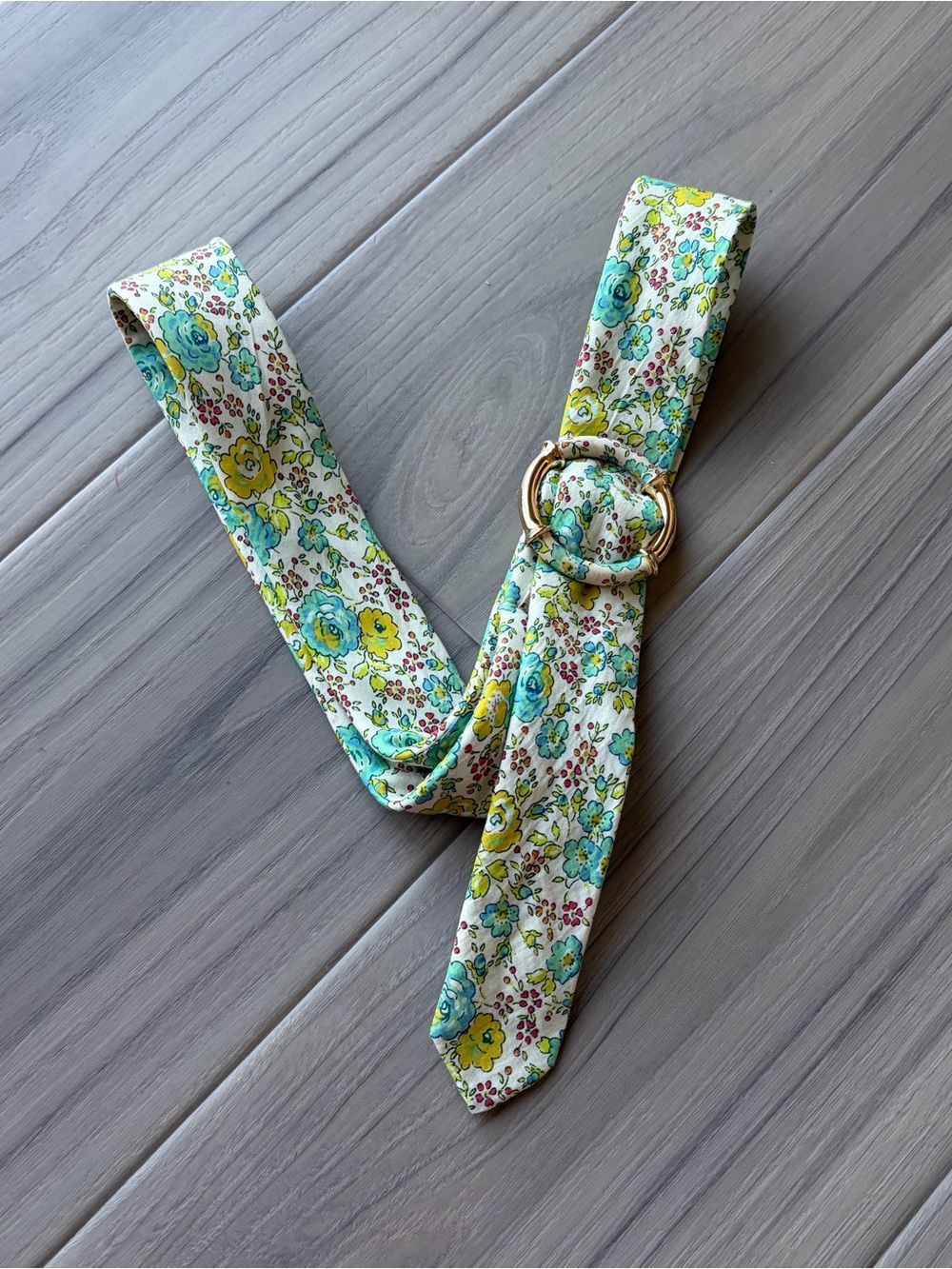 Jcrew Floral Print Double-Ring Fabric Belt
